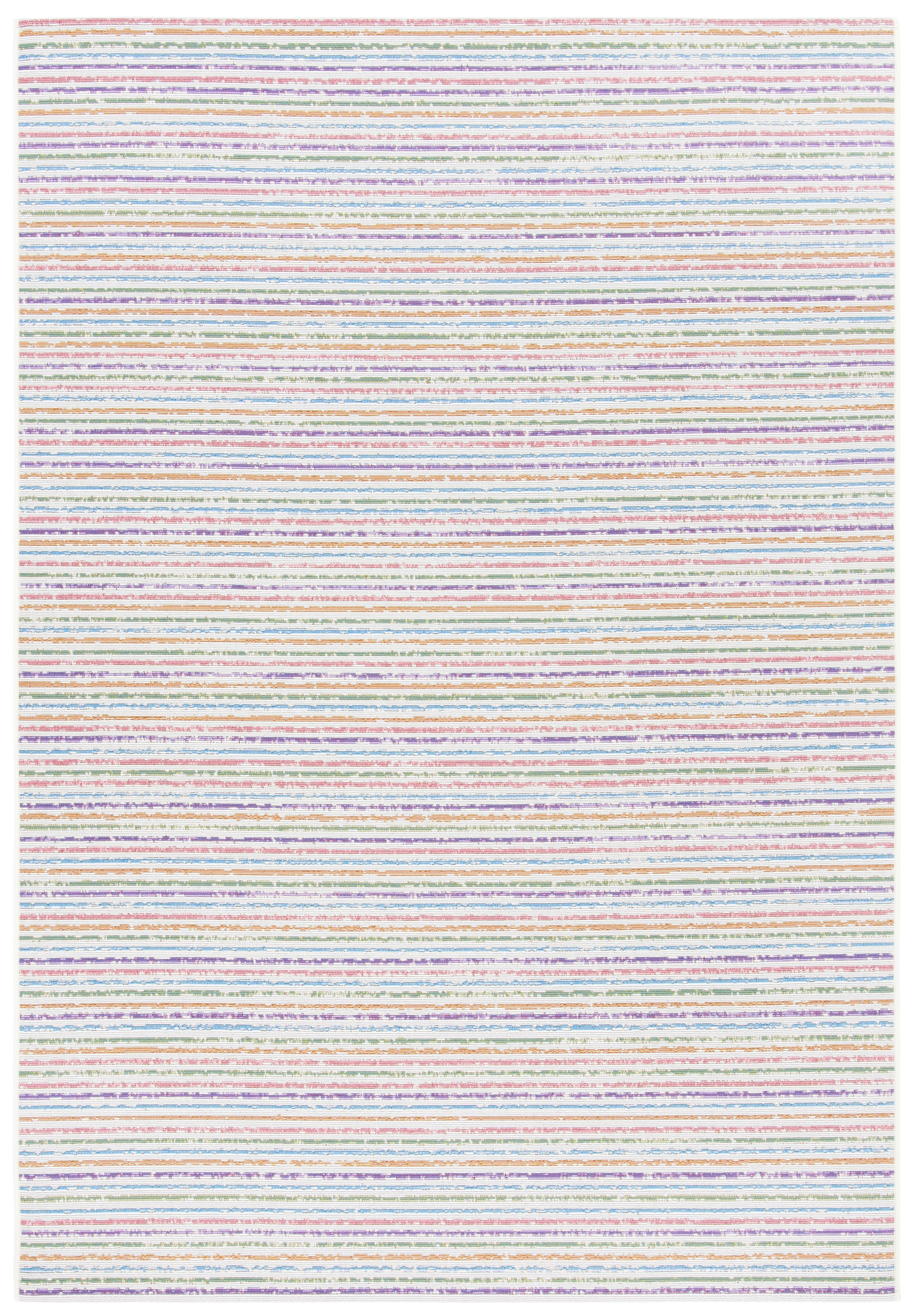 Safavieh Summer Tracy Outdoor Striped Distressed Area Rug, Ivory/Blue, 6'7" x 6'7" Square