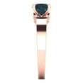 thumbnail image 3 of 1.06 ct Round Cut Natural London Blue Topaz Solitaire with Simulated Diamond Accents 14K Rose Gold Womens Engagement Ring, 3 of 5