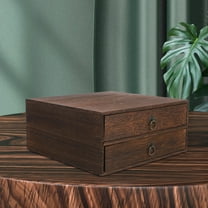 IDEANATEGRATE Wooden Storage Drawer Office Use Brown 1Pack