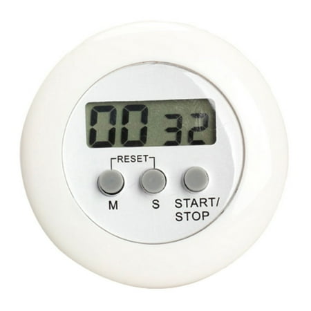 

Mduoduo Round LCD Stop Watch Kitchen Alarm Clock Digital Timer Live Video Reminder White 1 Pcs