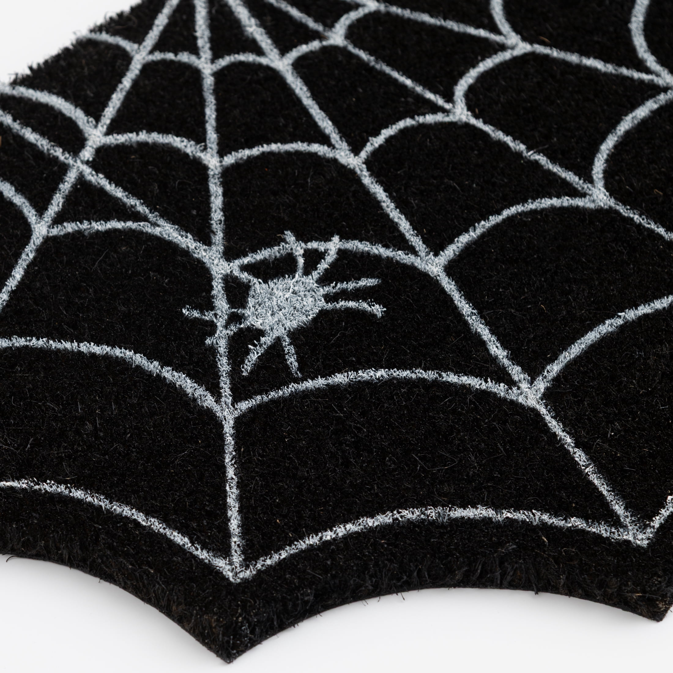 Way to Celebrate Spider Web Shape Coir Outdoor Doormat, 18"x30"