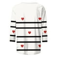 thumbnail image 5 of Xdegoge Womens 3/4 Sleeve V Neck Valentine Top Love Heart Printed Graphic Shirt Casual Loose Oversized Tops Cute Funny Observance Collection Pullover for Valentine's Day, 5 of 5