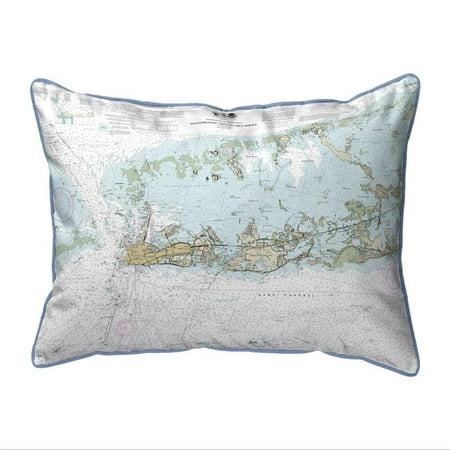 Betsy Drake SN11446K Sugarloaf Key to Key West, FL Nautical Map Small Corded Indoor & Outdoor Pillow - 11 x 14 in.