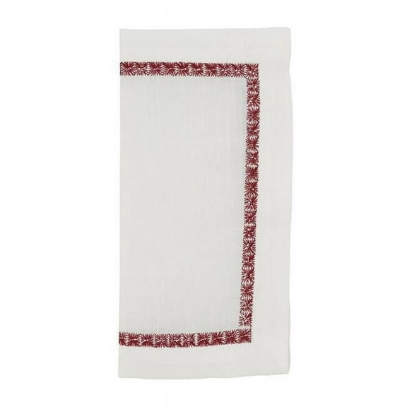 Saro Lifestyle Embroidered Border Cocktail Napkin (Set of 4)