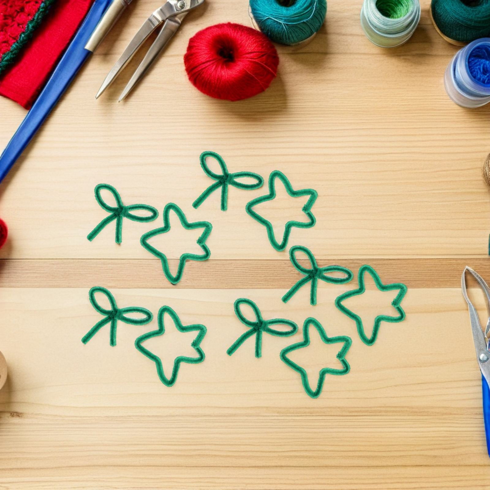 ADDHAT 800 Pieces Dark Green Chenille Craft Stems Twisting Sticks for Classroom Art Projects and Tools