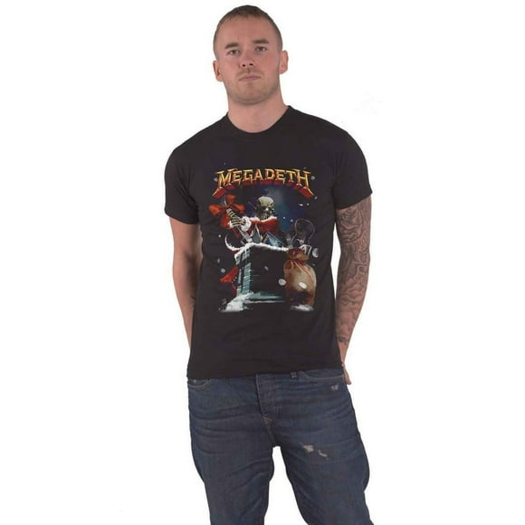 Megadeth Adult Santa Vic Chimney Cotton Christmas T-Shirt