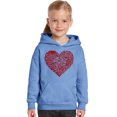 thumbnail image 1 of LA Pop Art Girl's Word Art Hooded Sweatshirt - Country Music Heart, 1 of 2