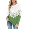 thumbnail image 2 of HAPIMO Savings Women's Fashion Hoodie Sweatshirt T-Shirt Clothes for Women Striped Color Block Tops Pockets Drawstring Pullover Cozy Casual Sweatshirt Long Sleeve Blouse Green XXL, 2 of 7