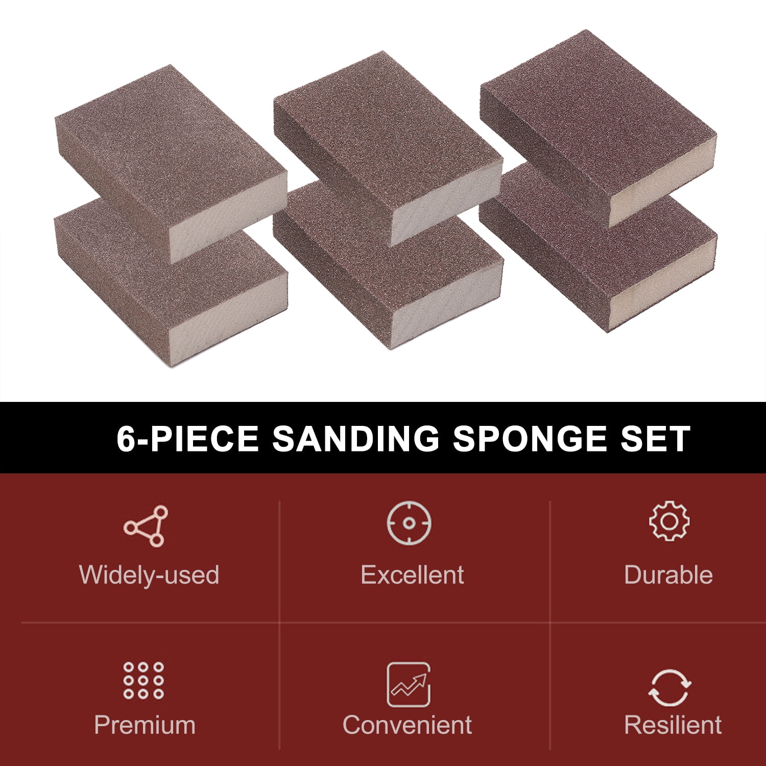 100mmx70mmx25mm 60-80 Grit Polishing Sanding Sponge Block Grinding Tool 