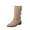 Khaki, variant on Lovskoo 2024 Mid Calf Boots for Women Faux Suede Round Toe Oversized Back Zipper Non-Slip Boots with Thick Heels Western Boots Black