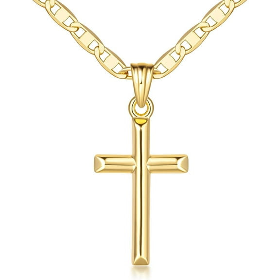 14K Gold Cross Necklace for Women Gold Chain with Minimalist Cross Pendant Elegant Faith Jewelry Gift Classic Gold Cross Necklace for Women