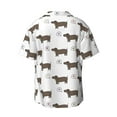 thumbnail image 5 of Uemuo Dachshund Dog Puppy Pattern Cotton Linen Short Sleeve Shirts,Casual Lightweight Button Down Shirts,Vacation Beach Summer Tops-3X-Large, 5 of 7