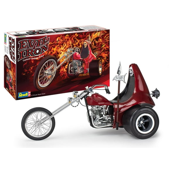 Revell 17325 Evil Iron Trike 1:8 Scale 153-Piece Skill Level 5 Model Motorcycle Bike Building Kit, White