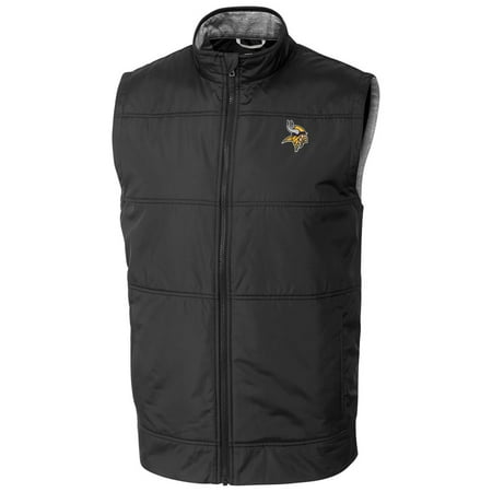 Men s Cutter & Buck Black Minnesota Vikings Stealth Full-Zip Vest