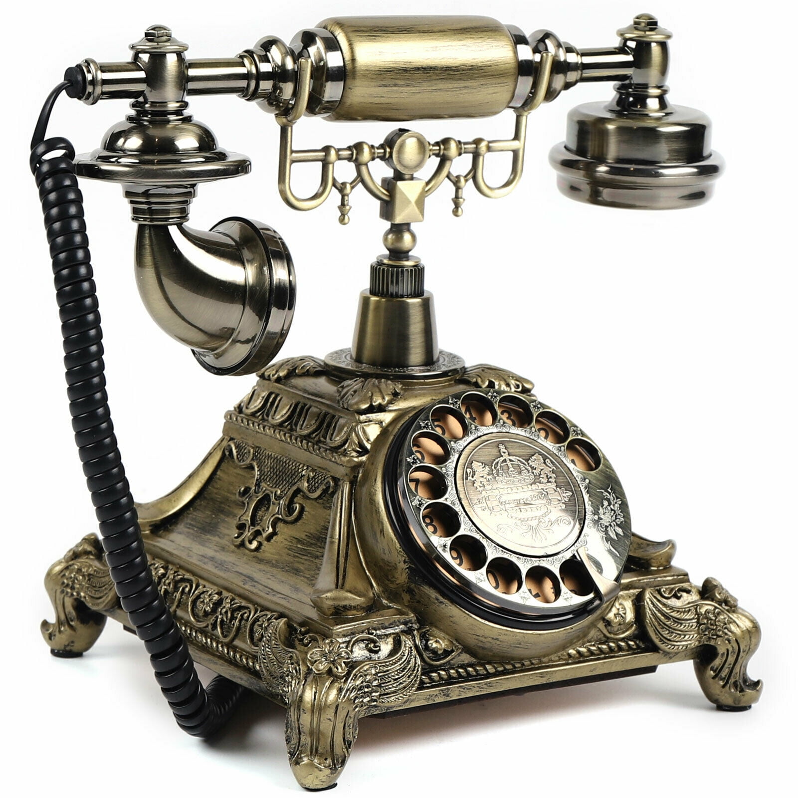 Vintage Style Rotary Telephone Desk Antique Old Phone Figurine Model Decor New 
