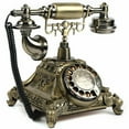 thumbnail image 2 of WUZSTAR Retro Old Fashioned Rotary Dial Phone Vintage Telephone Home Office Decor Gift (Gold), 2 of 10