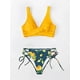 thumbnail image 4 of Mujer Bikini Fronc Et Torsad Ensemble Bikini Laage Imprim Floral Maillots De Bain 2 Pices, 4 of 5