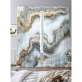 thumbnail image 2 of Modern White Gold Sheer Curtains for Living Room Bedroom Abstract Geometric Marble Printed Sheer Curtains 108 Inch Long 2 Panels Set Light Filtering Curtain Window Treatments Drapes for Dining Room, 2 of 6