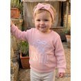 thumbnail image 4 of Cjfdfy Toddler Baby Girl Fall Outfit Big Sister Embroidery Long Sleeve Waffle Knit Sweatshirts And Headband Cute Baby Big Sister Fall Winter Clothes 1-5 Years, 4 of 9