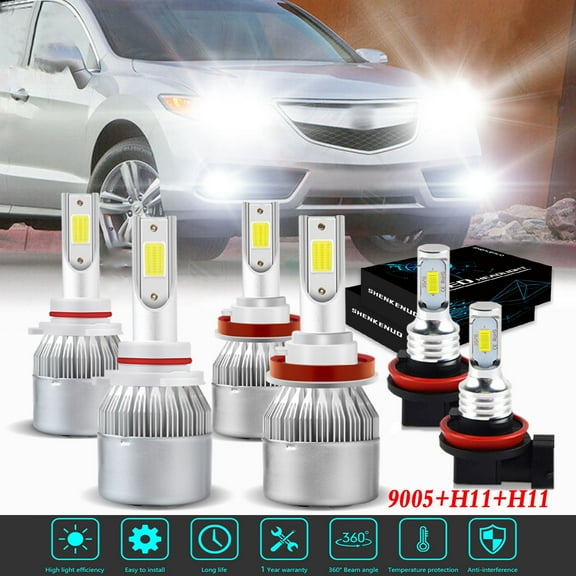 For Acura Rdx 2013-2015 Headlights 9005 H11 High Low Beam H11 Fog Light 6pc
