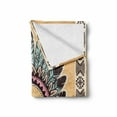 thumbnail image 2 of Tribal Soft Flannel Fleece Throw Blanket, Feather Headband on Vintage Background Folk Aztec Illustration, Cozy Plush for Indoor and Outdoor Use, 60" x 80", Pale Brown Mint, by Ambesonne, 2 of 6