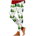 thumbnail image 6 of Gyexs Christmas Leggings for Women Soft Stretchy Xmas Printed Pajamas Pants Lined Gym Yoga Pants Womens Christmas Apparel B-White & Size S, 6 of 6