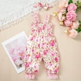 thumbnail image 2 of Toddler Baby Girl Summer Clothes Floral Short Sleeve Shirt Top and Shorts Cute Ribbed Outfit Clothing Set Girls Summer Set 3-24 Months,6-9 Months, 2 of 8
