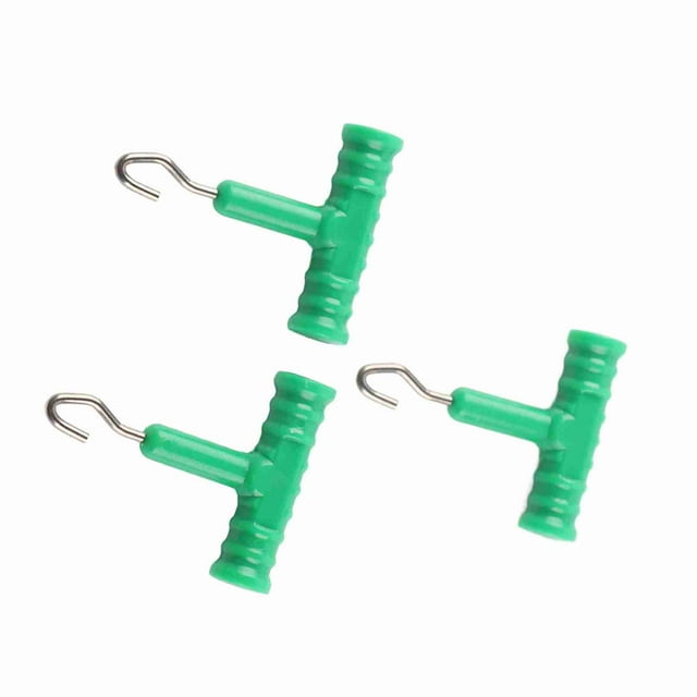 3Pcs Fishing Knot Puller, Knot Rig Puller Baiting Tool with High Carbon Steel Hook and T Handle Baiting Rig Tool Accessory for Carp Fishing Hair Rigs