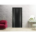 thumbnail image 3 of Sliding Closet Bi-fold Doors 36 x 80 inches | Planum 0310 Matte Black with Frosted Glass | Sturdy Tracks Moldings Trims Hardware Set | Wood Solid Bedroom Wardrobe Doors, 3 of 5