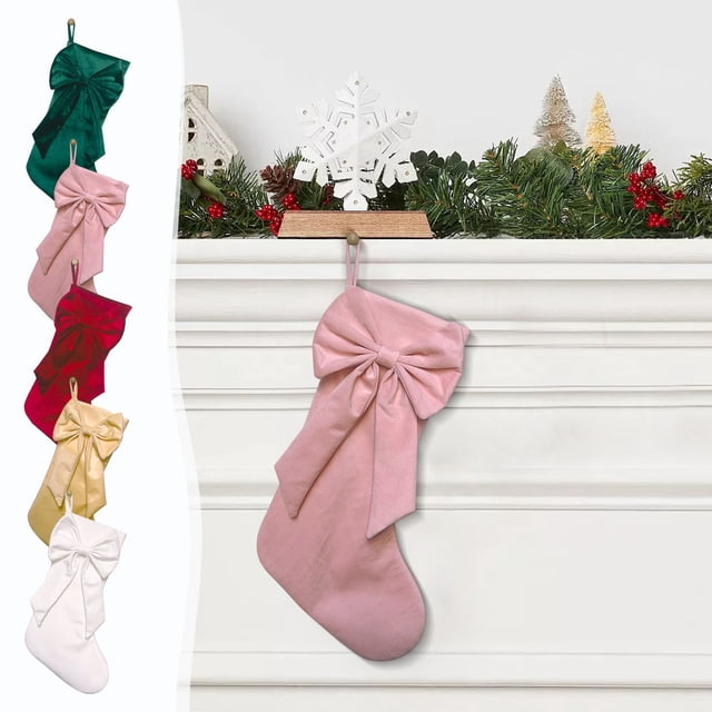 mfyjkho Medias Navideñas Clásicas De Punto Con Bordado - Decoración Navideña De 45 Cm Para Chimenea - Juego De 1
