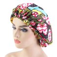 thumbnail image 1 of Night Sleep Hat Printed Soft Polyester Double-layer women Cap for Home, 1 of 10