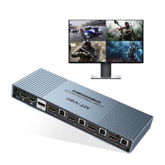 Multivisor HDMI KVM MT-VIKI 4K Quad 4x1 con PIP POP para 4 PC