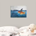 thumbnail image 2 of HFDF Motivational Wall Art Poster Canvas Posters Printsspirational Quote Office Wall Decor Blue Fish Shark Pictures Decor for Bedroom Living Room Ready to Hang 18x12inch Framed, 2 of 6