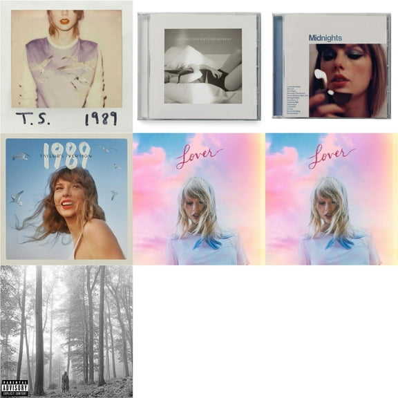 1989 & Tortured Poets Department (X) (Manuscript- Bonus Track) & Midnights (X) (Moonstone Blue CD) & 1989 (Taylor's Version) & Lover (Deluxe) (Version 2) & Lover & Folklore (X)