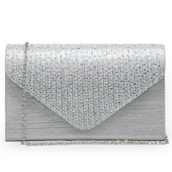 Dasein Ladies Frosted Satin Evening Clutch Purse Bag Crossbody Handbags Party Prom Wedding Envelope