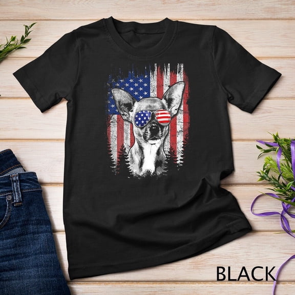 Sam Soft 4Th Of July Chihuahua Dog American Usa Flag Patriotic T-Shirt Unisex T-Shirt