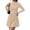 Apricot, variant on Long Sleeve Dresses for Women Mock Neck A Line Flowy Mini Dress Swing Pleated Hem,Cocktail Party Club Holiday Going Out Outfits,Dressy Casual Winter,Trendy Early Fall Fashion Clothing