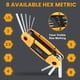 thumbnail image 5 of Juego de llaves Allen plegables MULWARK, 25 piezas, métricas y SAE, 5 of 8