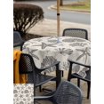 thumbnail image 5 of Outdoor Tablecloth with Umbrella Hole for Patio/Picnic/Party/Camping, Grey Coastal Summer Waterproof Table Cloth Square Cover Washable, Coral Shell Starfish Nautical Beige (54"x 54"), 5 of 9