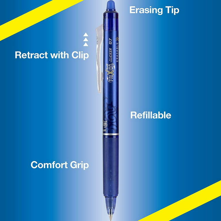 Avedia Retractable Erasable Gel Pens Clicker, Fine Point, No Need for White  Out, Blue Color Inks