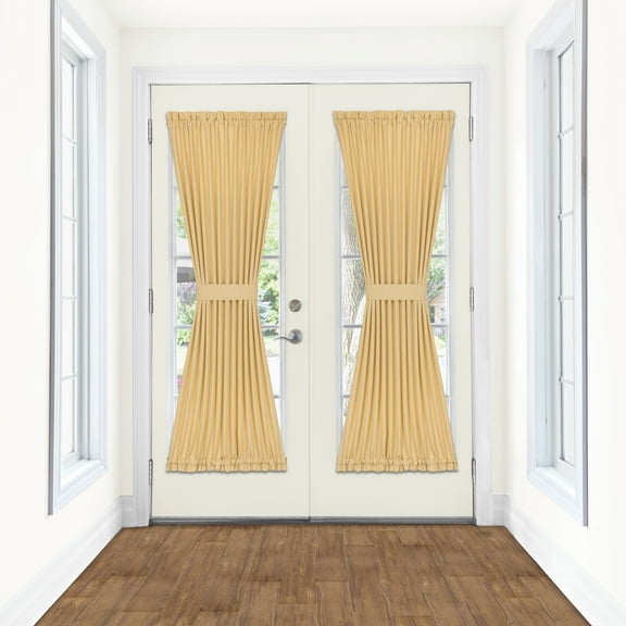 Darcy Rod Pocket Light Filtering Door Panel with Tieback - 54" x 72" - Tan