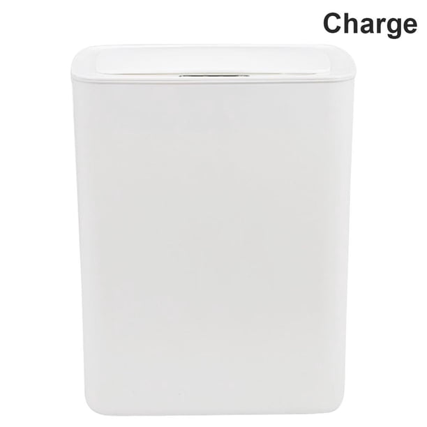 Bote de basura inteligente Sensor automático inteligente Cubo de basura Sala de estar Contenedor de desechos de cocina con tapa, carga, blanco Methold LF0137-04B