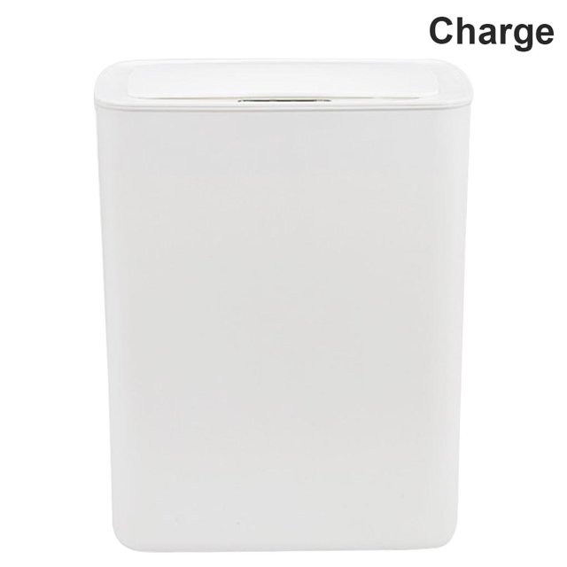 Bote de basura inteligente Sensor automático inteligente Cubo de basura Sala de estar Contenedor de desechos de cocina con tapa, carga, blanco Methold LF0137-04B