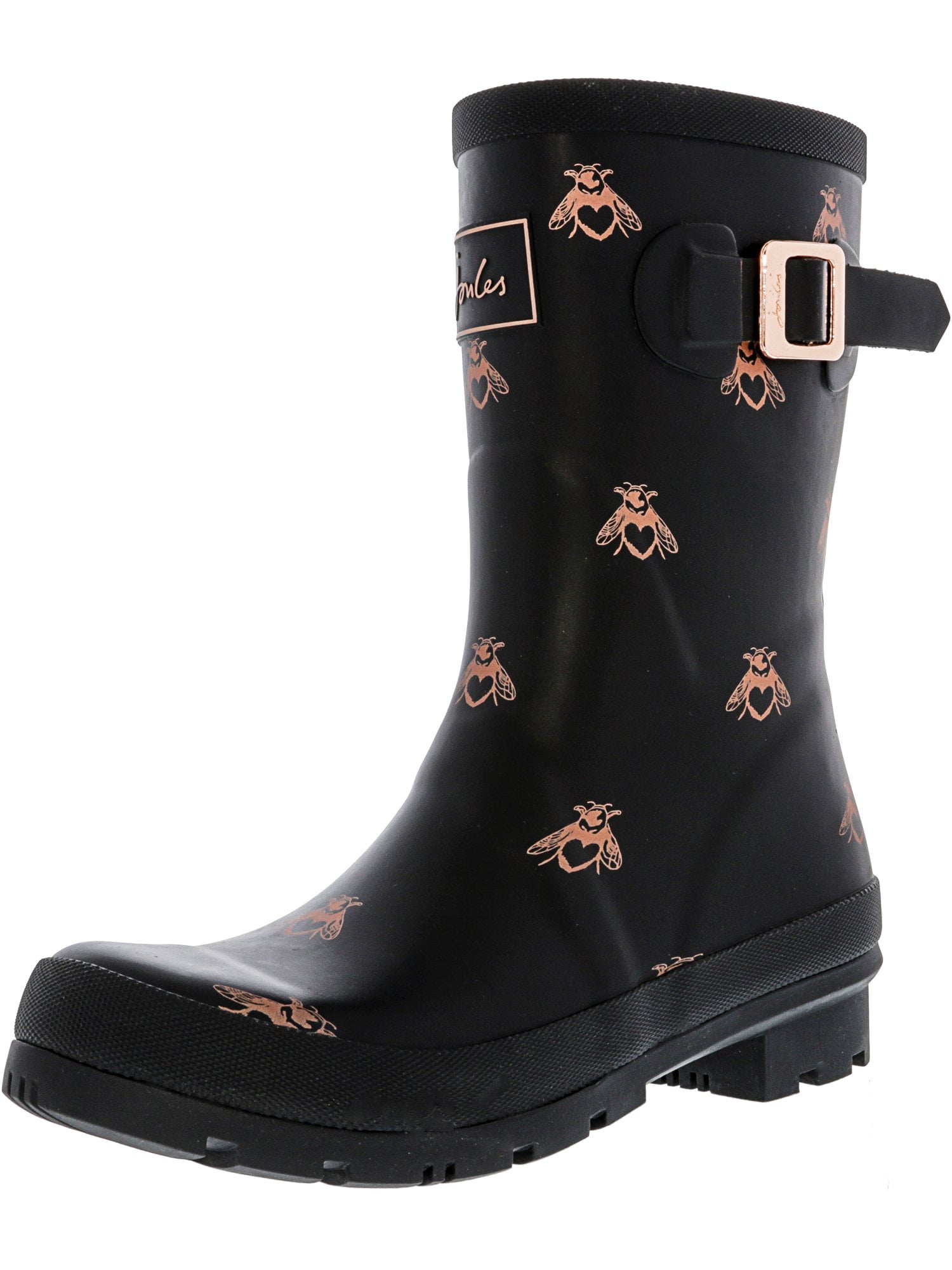 Joules Women's Molly Welly Black Love Bees Knee-High Rubber Rain Boot ...