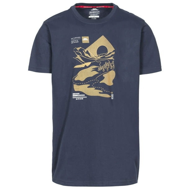 Trespass - Camiseta Landscape para Hombre (Azul marino)