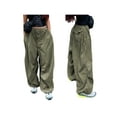 thumbnail image 5 of KOMOO Women Loose Cargo Pants Elastic Waist Tie-Up Pockets Wide Leg Sweatpants Jogger Trousers, 5 of 6