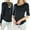 Black, variant on ToBeInStyle Women's Long Roll-Up Sleeve Ladder-Back Pocket Top - Black - Small