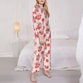 thumbnail image 3 of Honeii Milk Tea print Women's Pajama Sets Long Sleeve Button Down Sleepwear Nightwear Soft Pjs Lounge Sets-XX-Large, 3 of 7