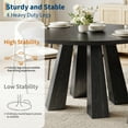 thumbnail image 4 of Modern Farmhouse 47" Round Dining Table - Durable Wood 4-Leg Base, Seats 4-6, Space-Saving for Kitchen/Apartment (Table Only), 4 of 9