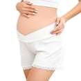 thumbnail image 2 of Crunowin Women's Maternity Shorts, Ice Silk Loose & Breathable Elastic Waist Pajama Shorts White XXXL, 2 of 6